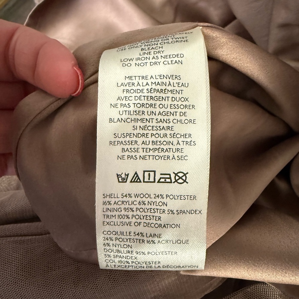 NWT ANTHROPOLOGIE Beaded Keyhole Wool Blend Mini Dress, Brown, Large, $178 MSRP - Picture 8 of 8